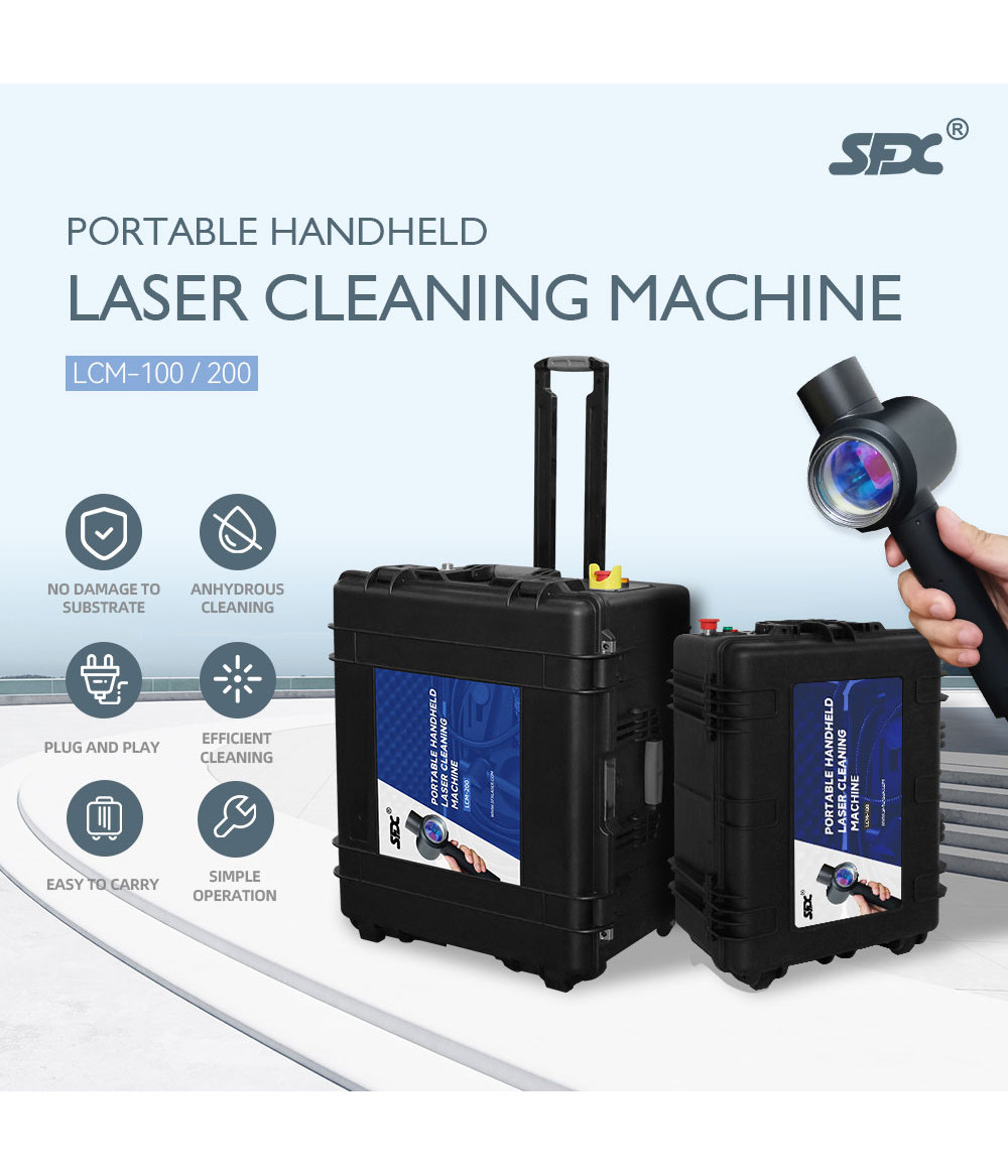100W 200W Portable Handheld Laser Cleaning Machine Trolley-type Fiber Laser Cleaner Metal Rust Remover